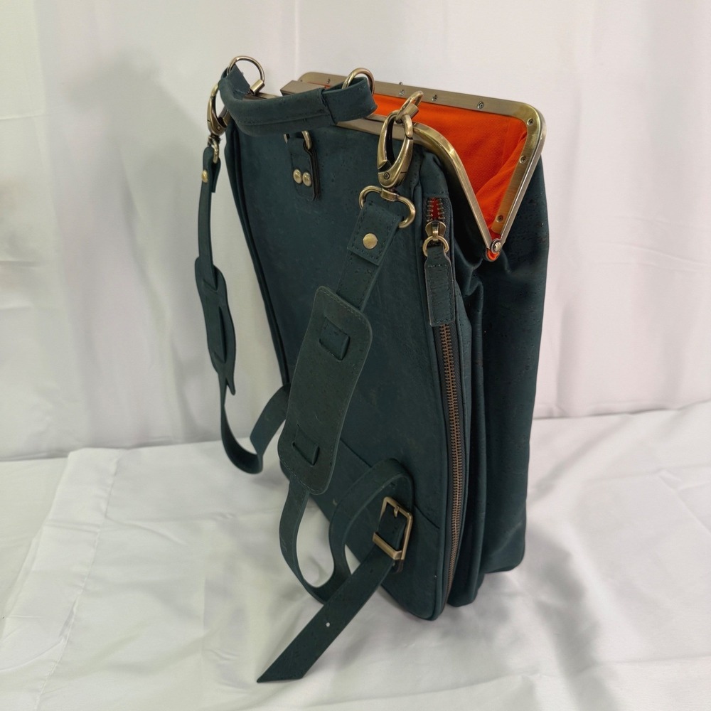 Laflore Paris Bobobark Convertible Backpack Briefcase Cork Dark Green BBRKM02GRN